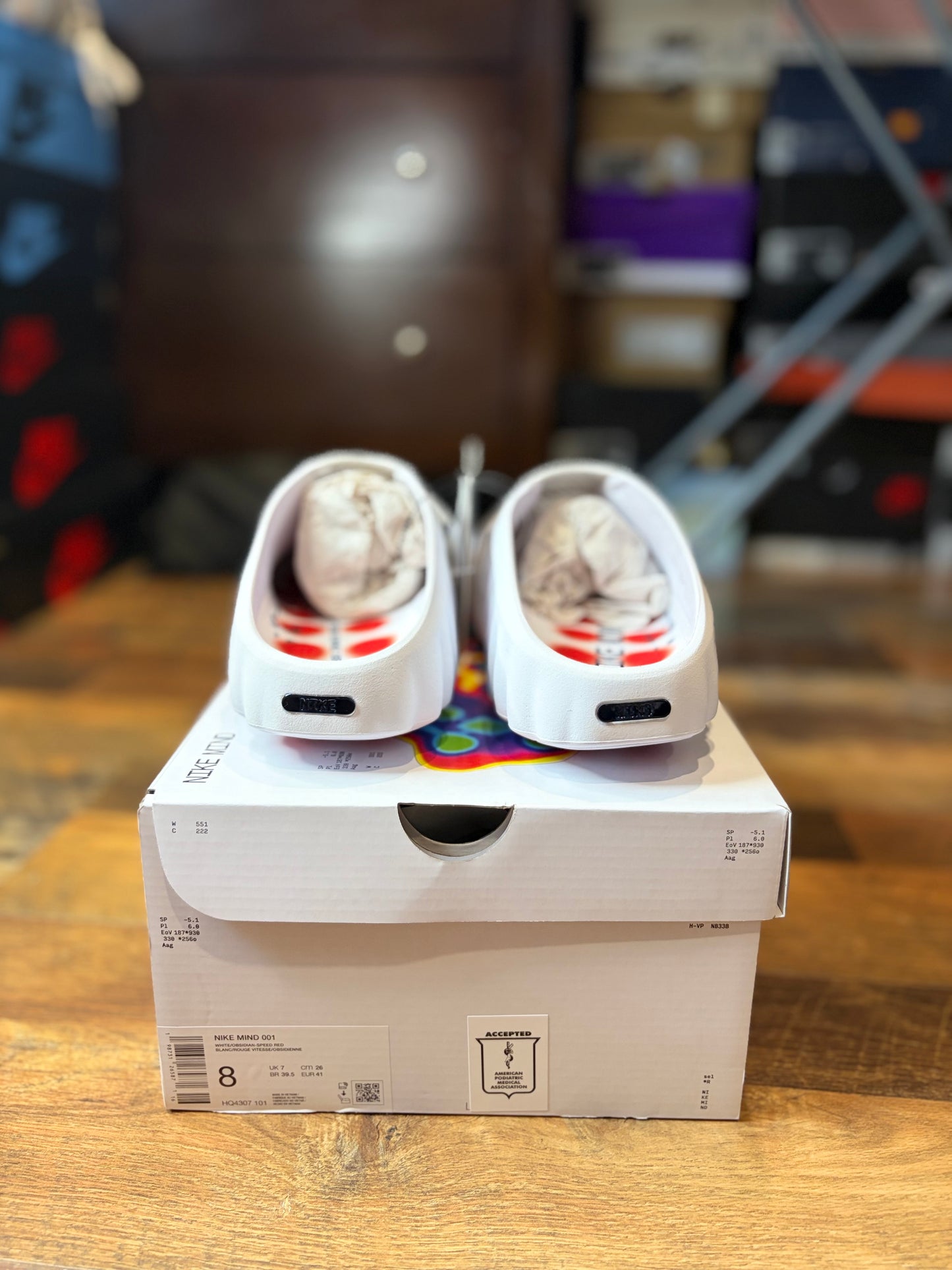 Nike Mind 001 Slide White Speed Red (Brand New - 8M)