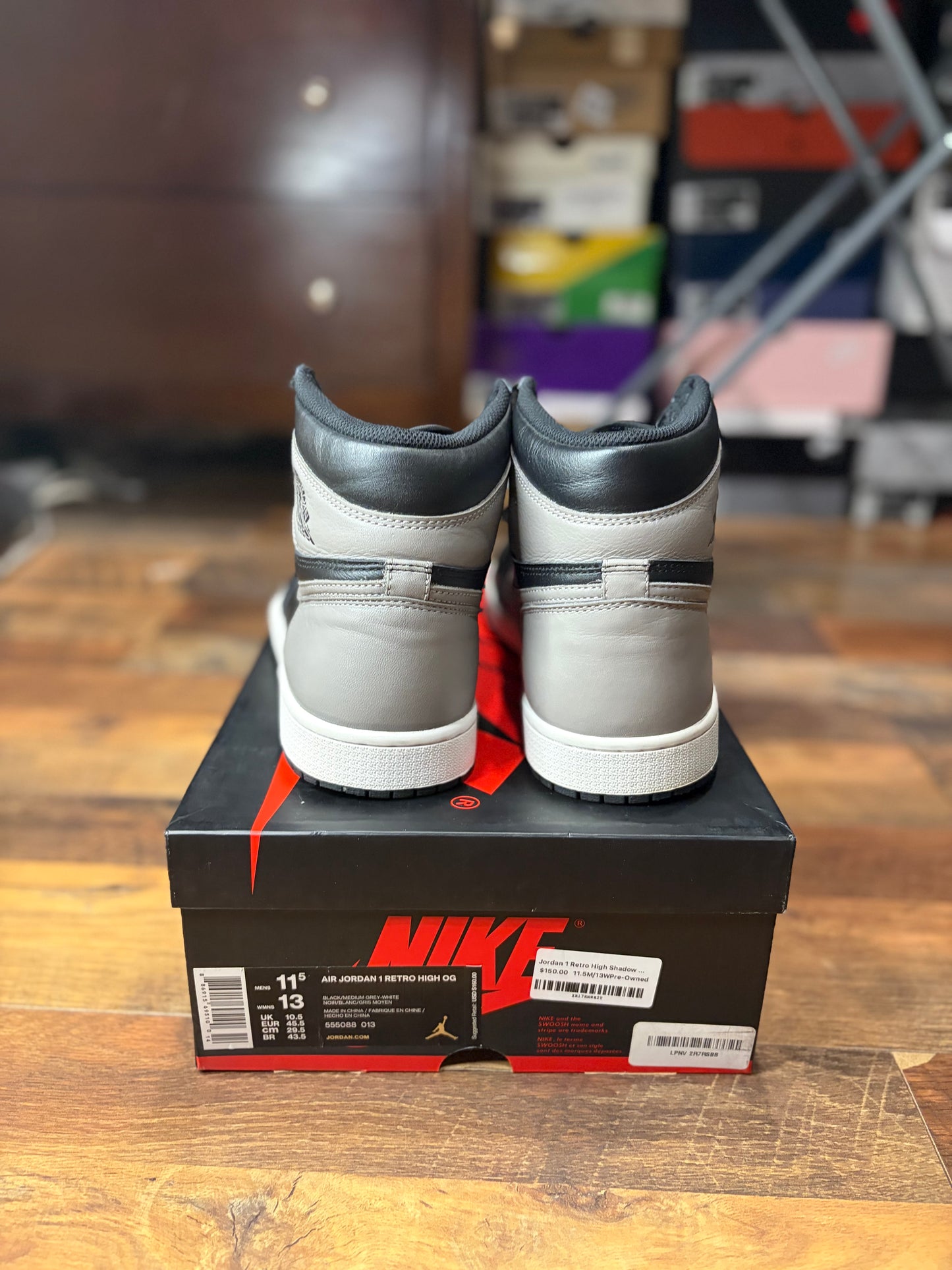 Jordan Retro 1 Shadow (Size 11.5 Mens)