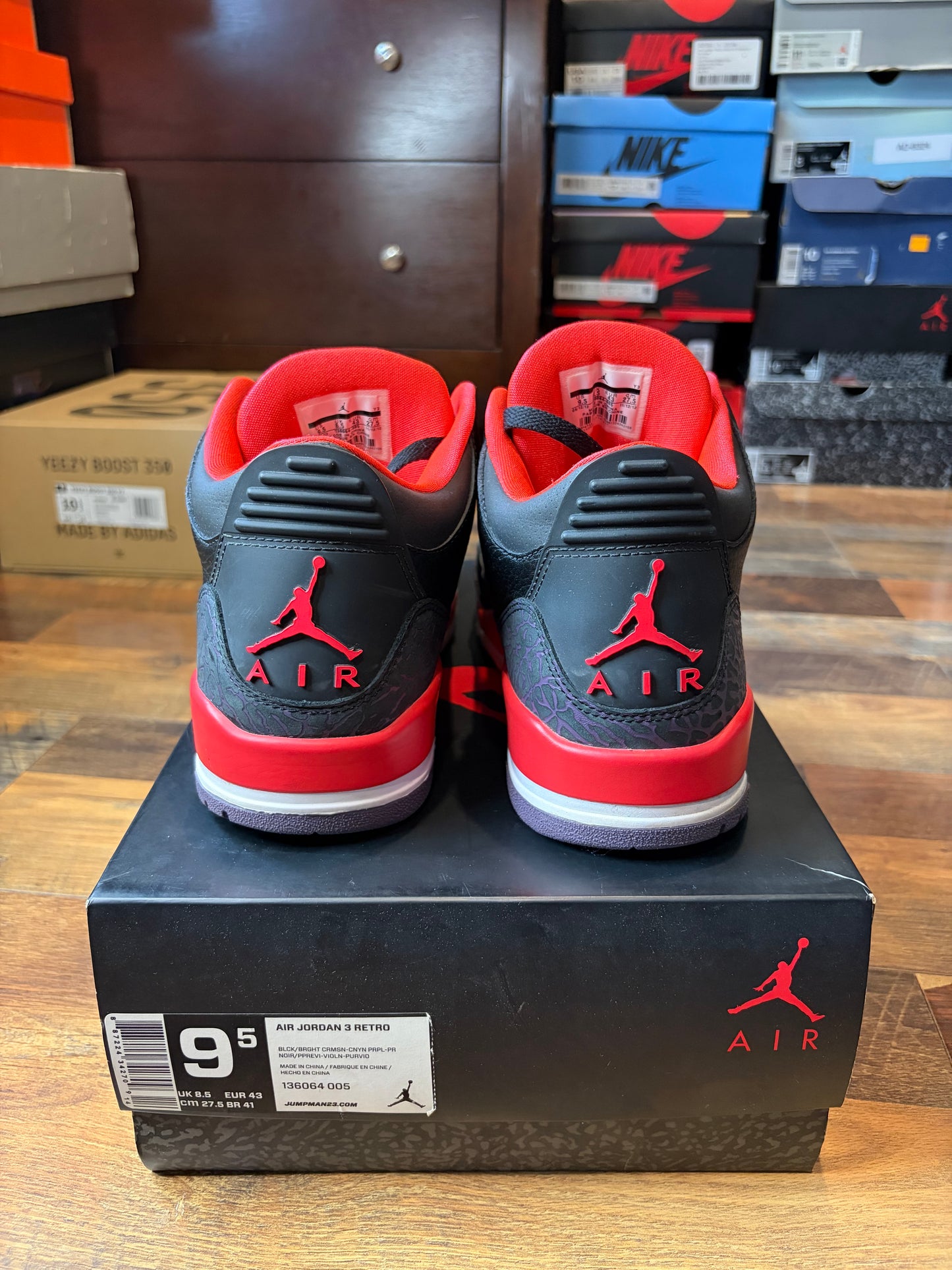 Jordan Retro 3 Crimson (Size 9.5 Mens)