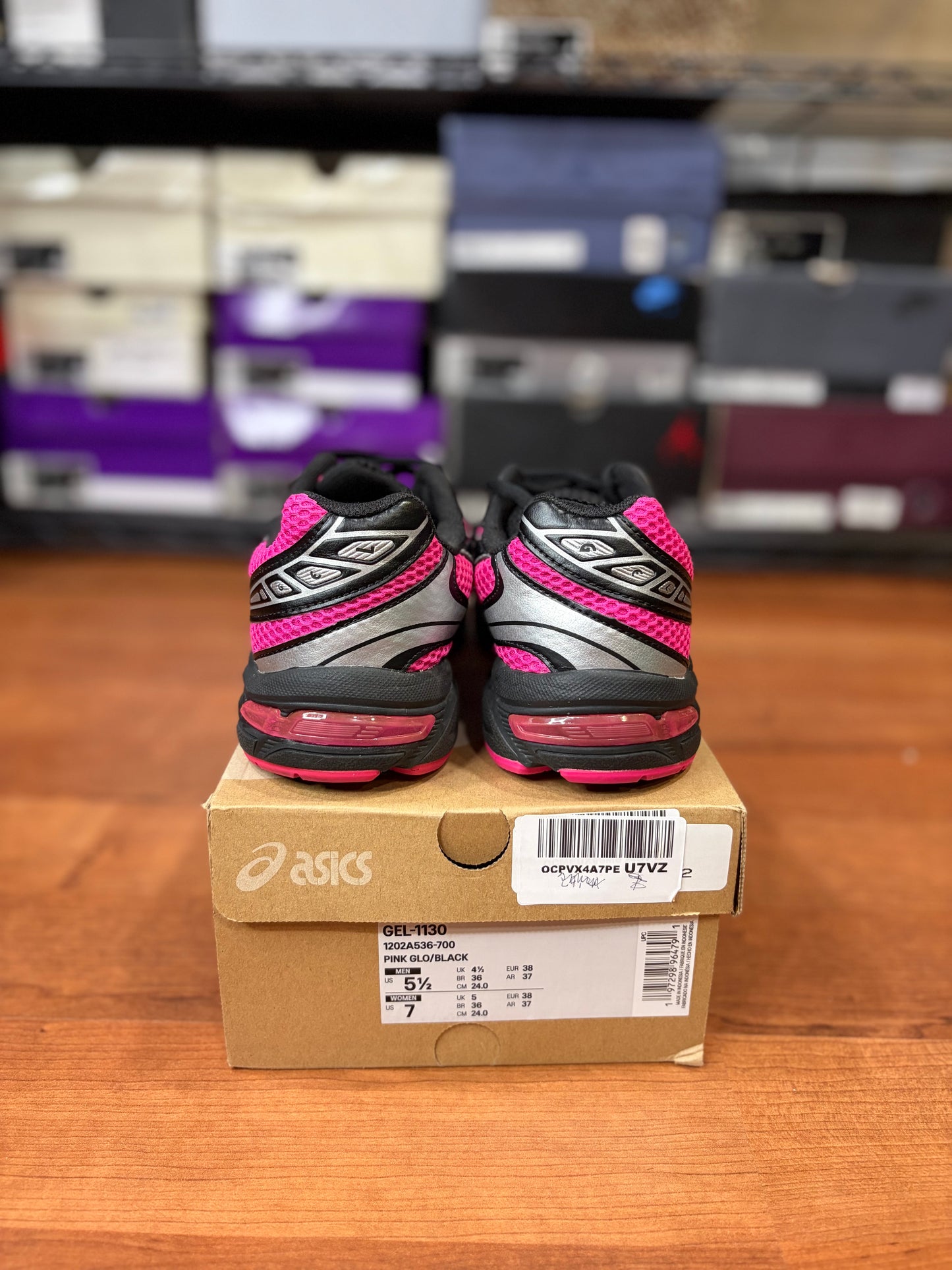 ASICS Gel-1130 Pink Black (Size 7W / 5.5Y)