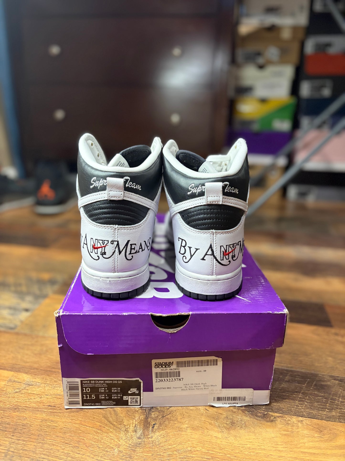 Nike Dunk High SB Supreme White Black (Size 10 Mens)