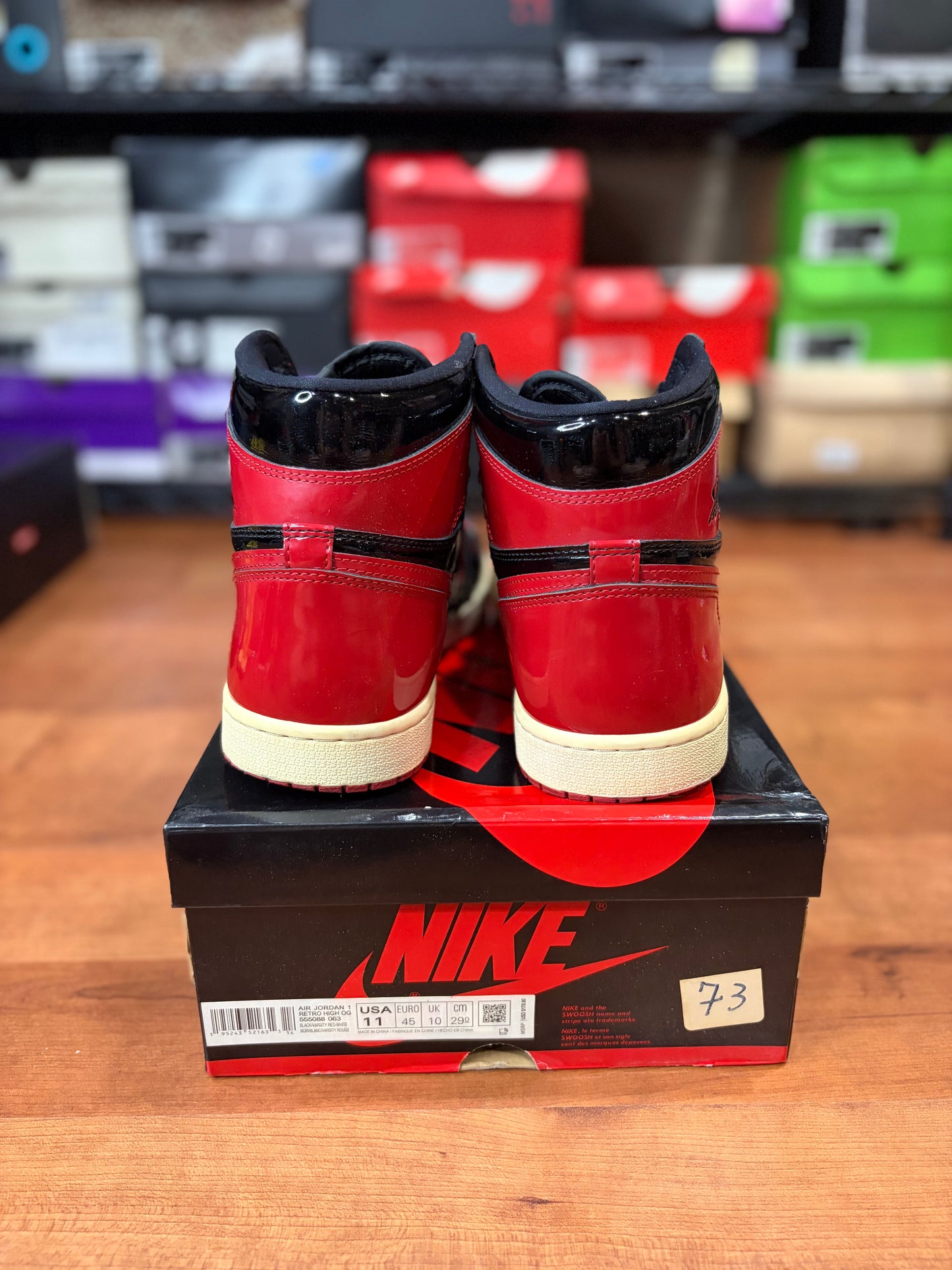 Jordan Retro 1 Patent Bred (Size 11 Mens)