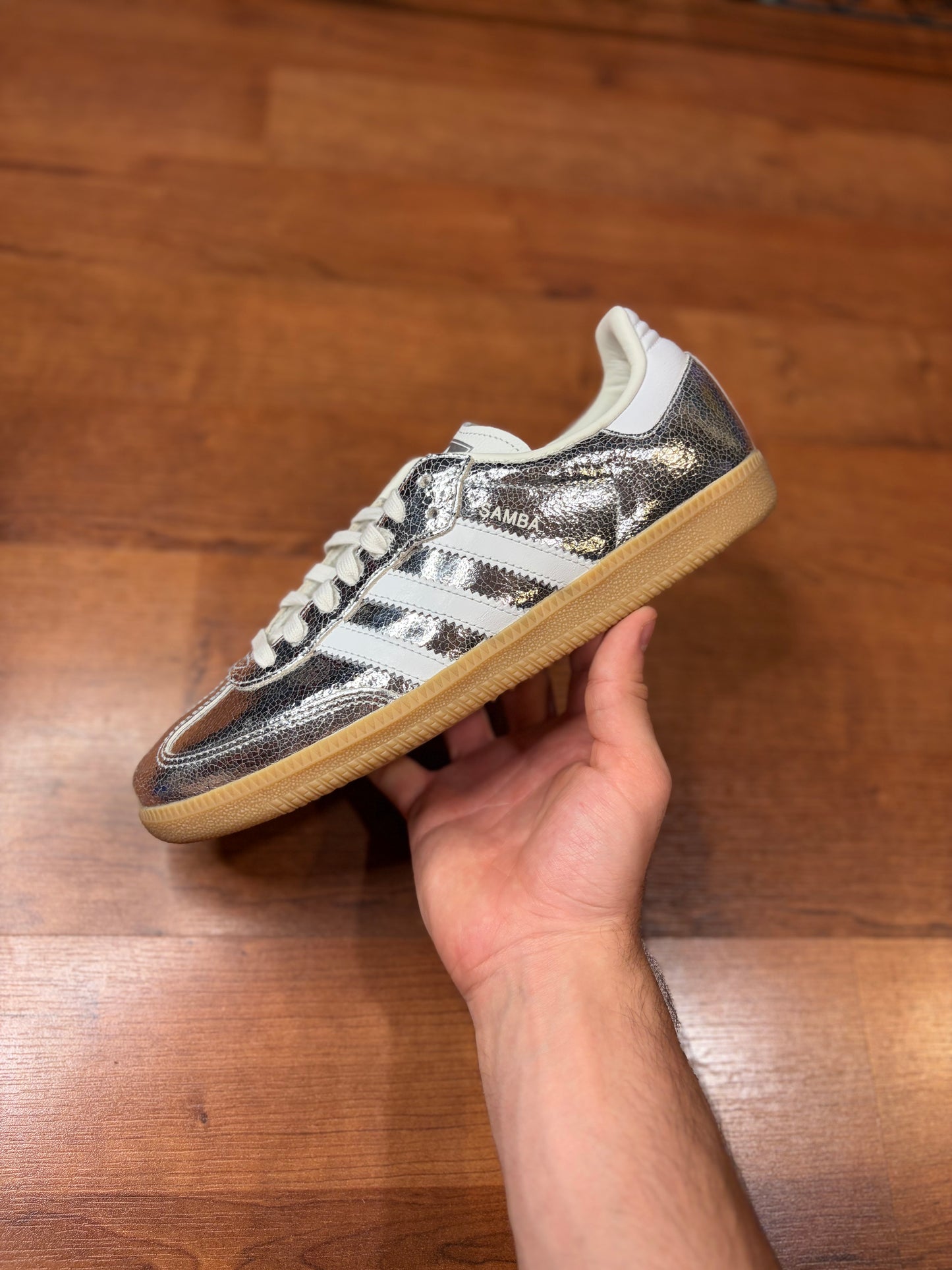 Adidas Samba Cracked Metallic Silver (Brand New -  9.5W / 8M)