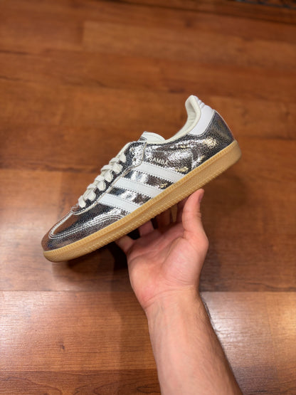 Adidas Samba Cracked Metallic Silver (Brand New -  9.5W / 8M)