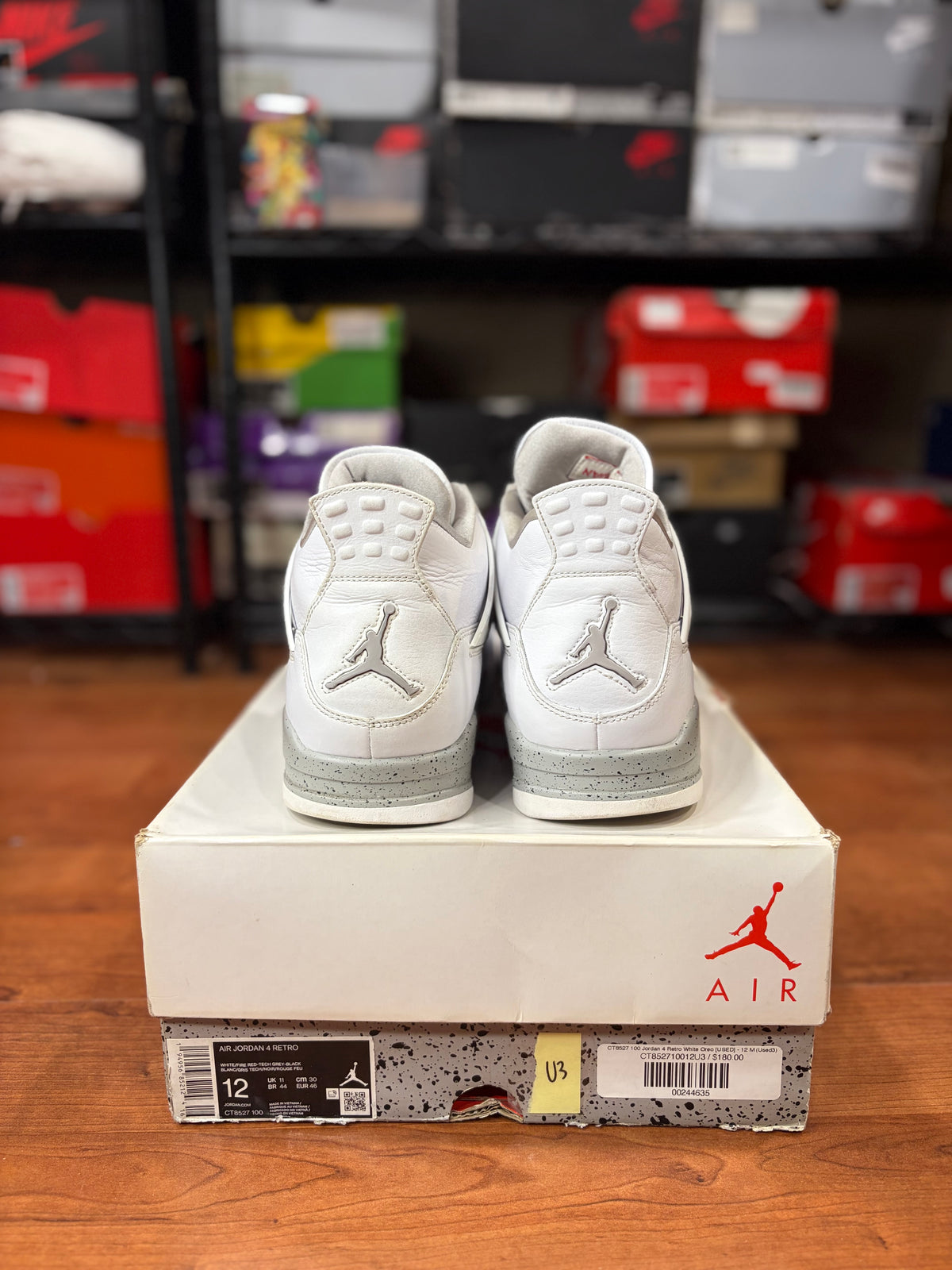AJ4 Retro White Oreo (Size 12 Mens)