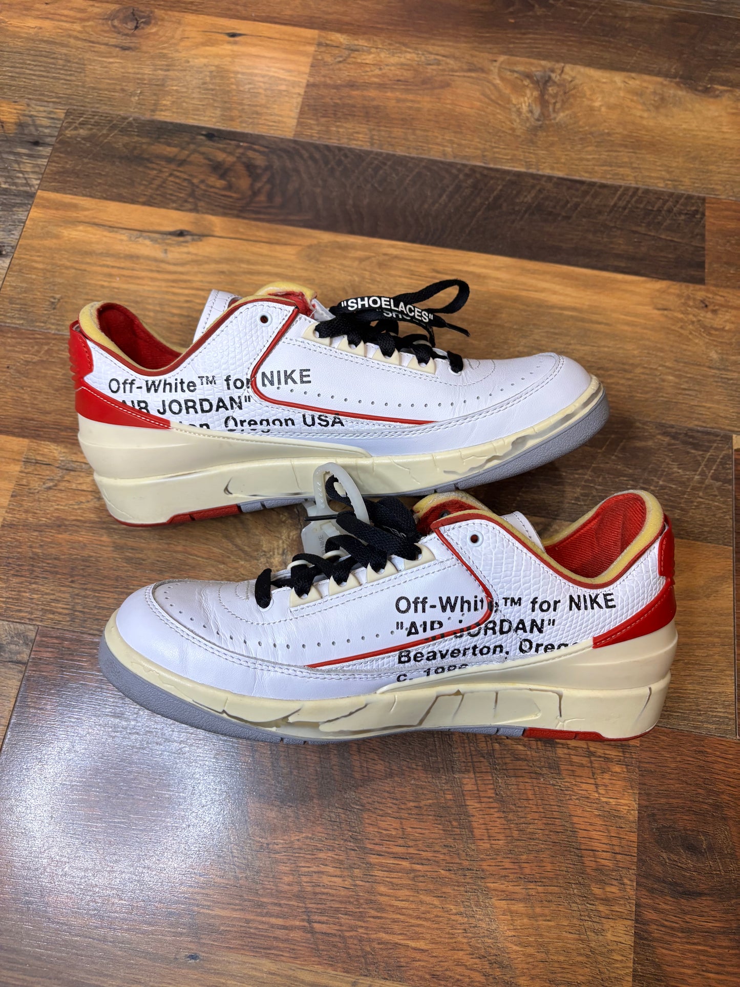 Jordan Retro 2 x Off White University Red (Size 8 Mens)