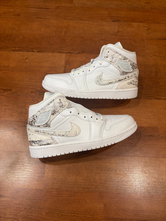 AJ1 Mid Distressed White Silver (DS - Mens Sizes)
