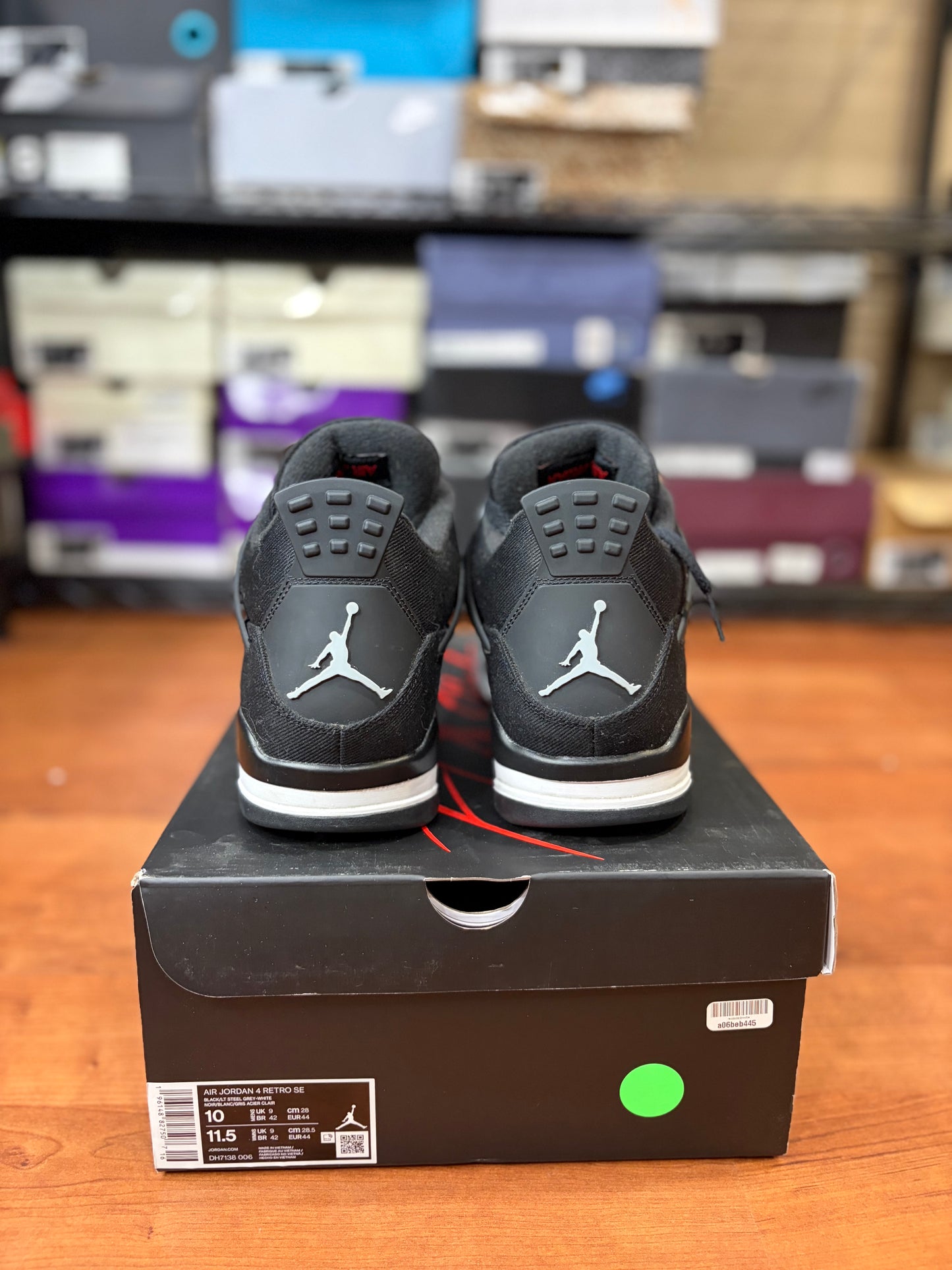 Jordan Retro 4 Black Canvas (Size 10 Mens)