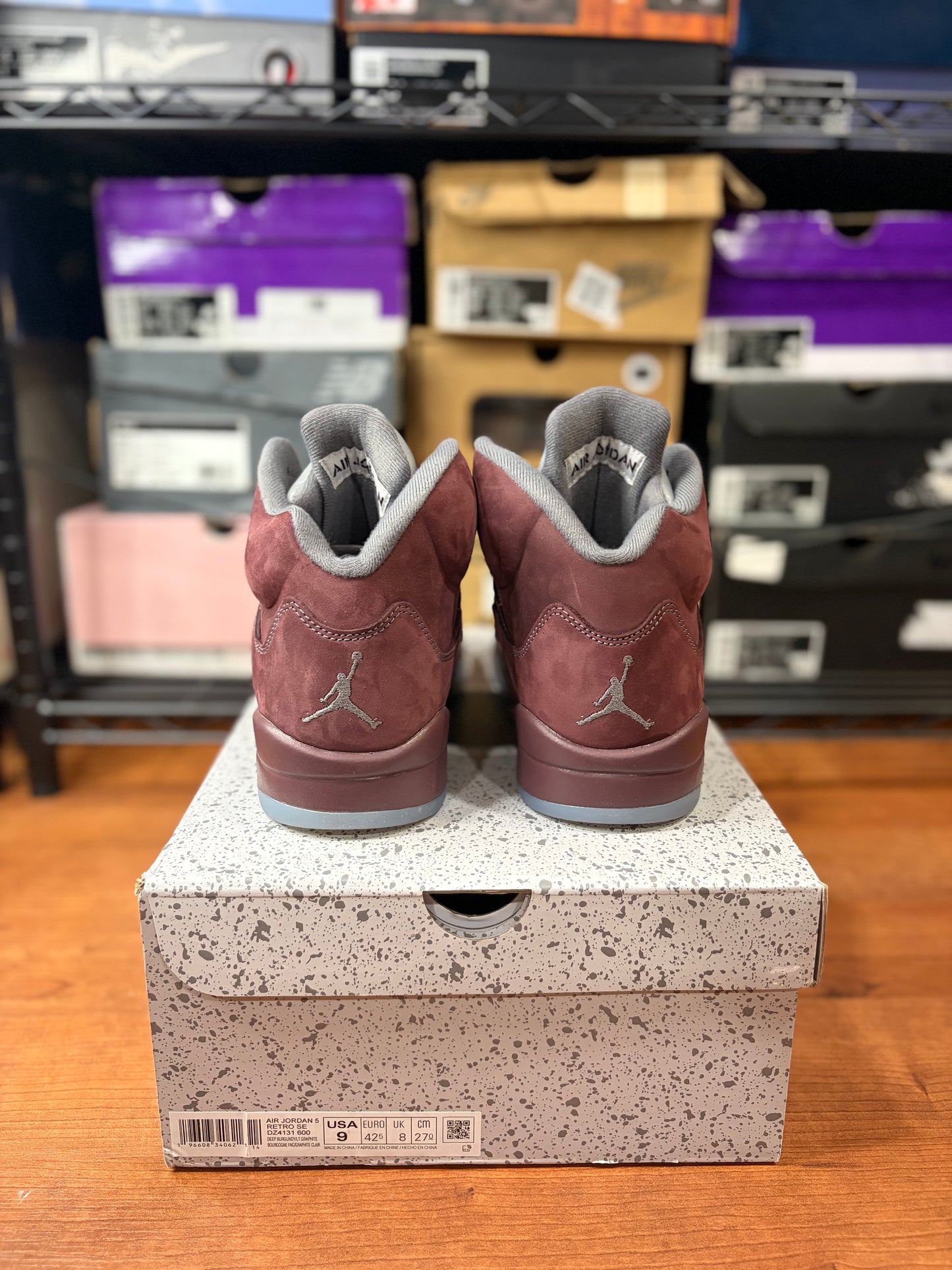 Jordan Retro 5 Burgundy (Size 9 Mens)