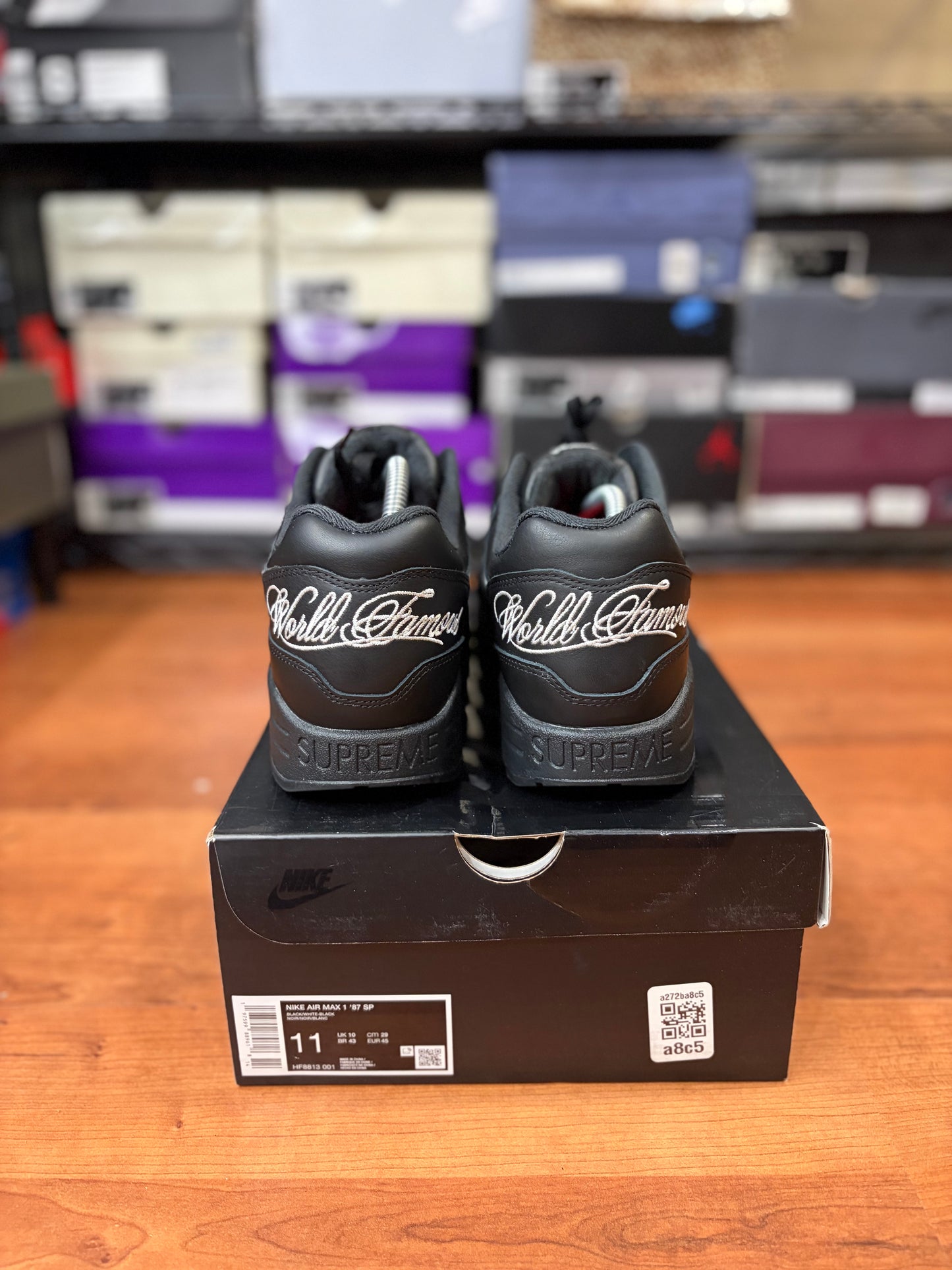 Nike Air Max 1 87’ Supreme Black (Size 11 Mens)