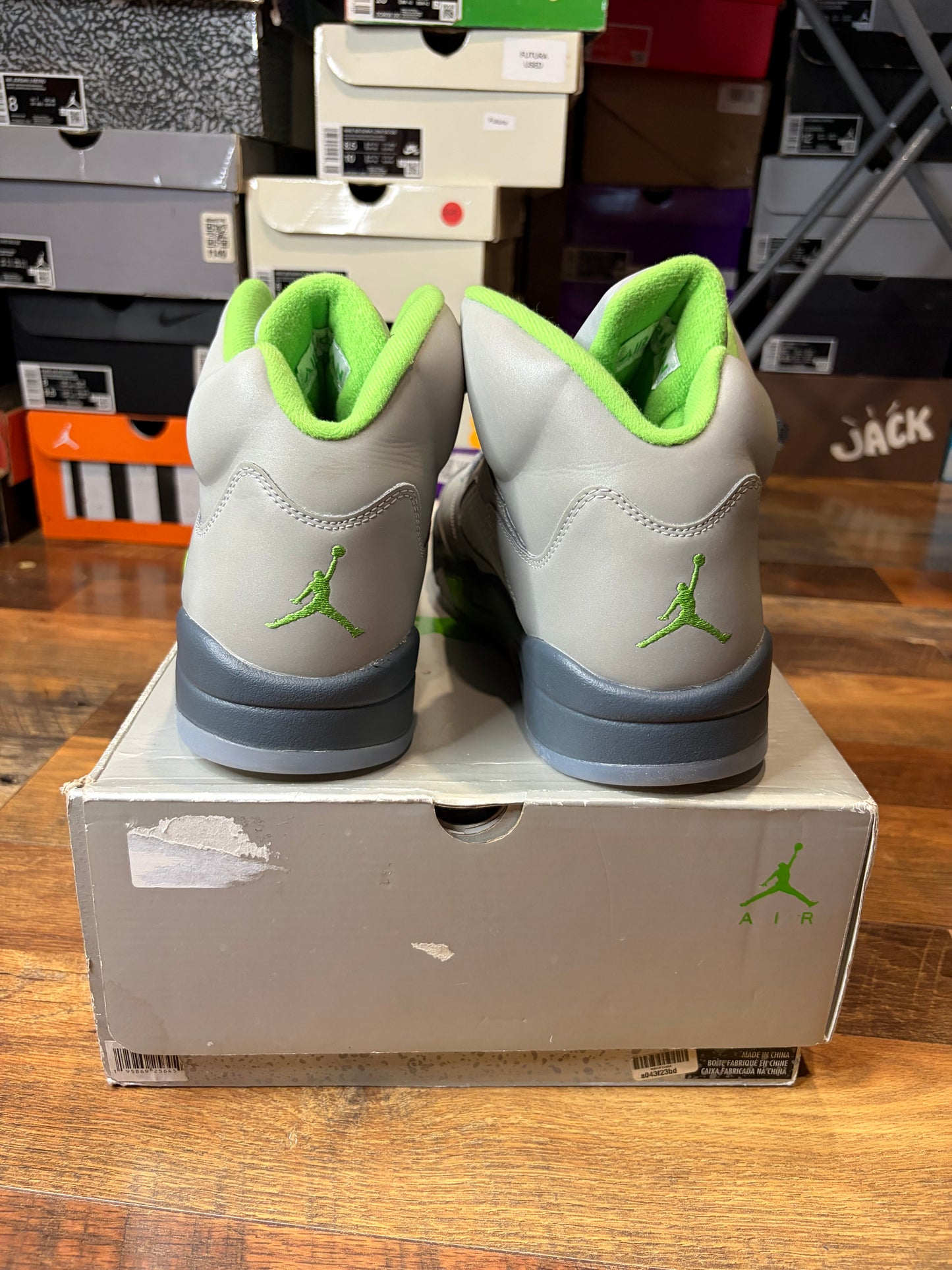 Jordan Retro 5 Green Bean (Brand New Damaged Box)