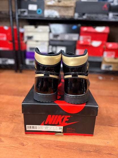 Jordan Retro 1 Patent Black Metallic Gold (Size 11 Mens)