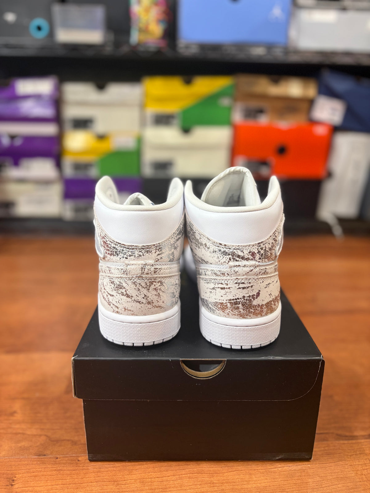 AJ1 Mid Distressed White Silver (DS - Mens Sizes)