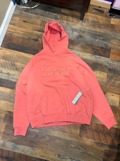 Essentials Fear of God Coral Hoodie (Brand New - Large)