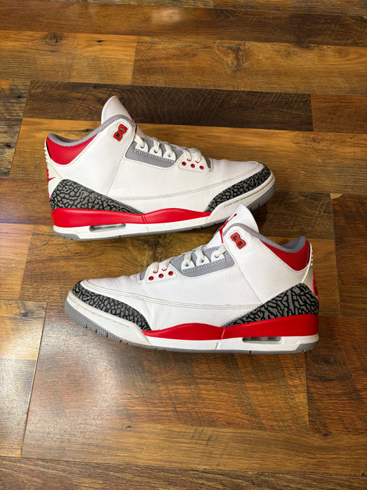 Jordan Retro 3 Fire Red (Size 11 Mens)