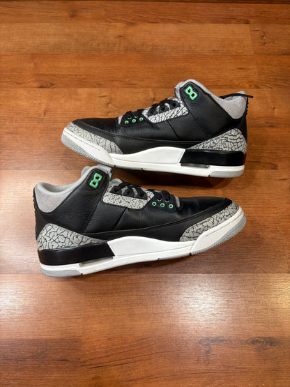 Jordan Retro 3 Green Glow (Size 10.5 Mens)