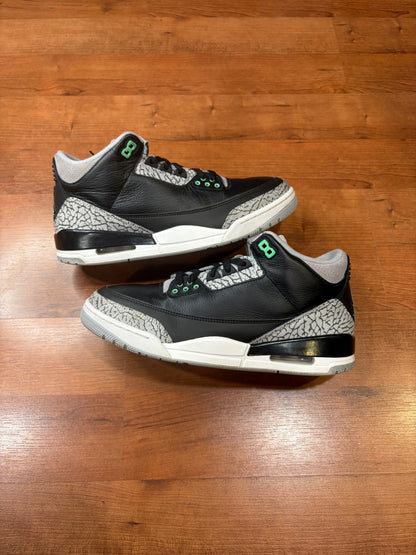 Jordan Retro 3 Green Glow (Size 10.5 Mens)