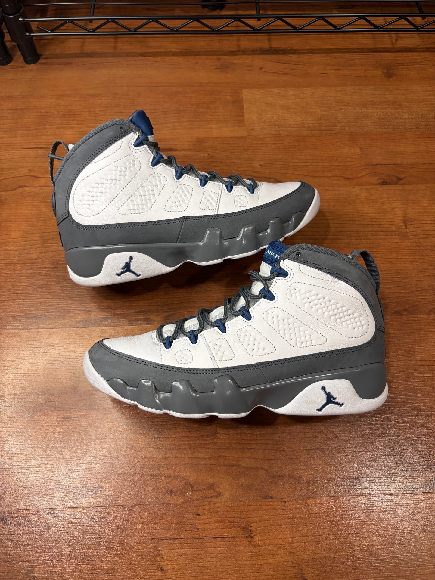 Jordan Retro 9 Flint Grey French Blue (Size 9 Mens)