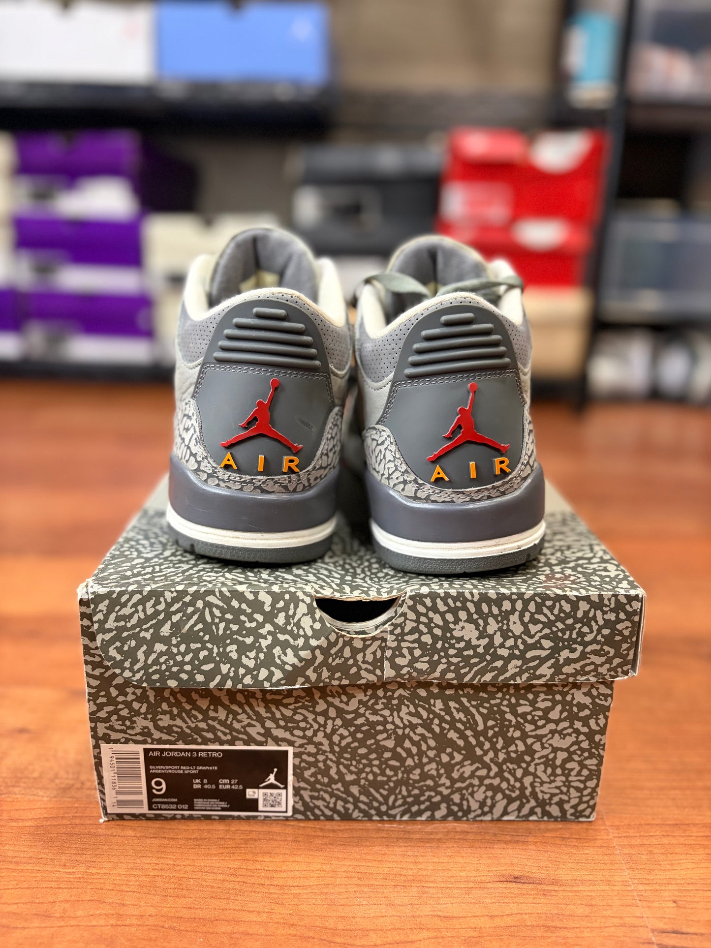Jordan Retro 3 Cool Grey (Size 9 Mens)