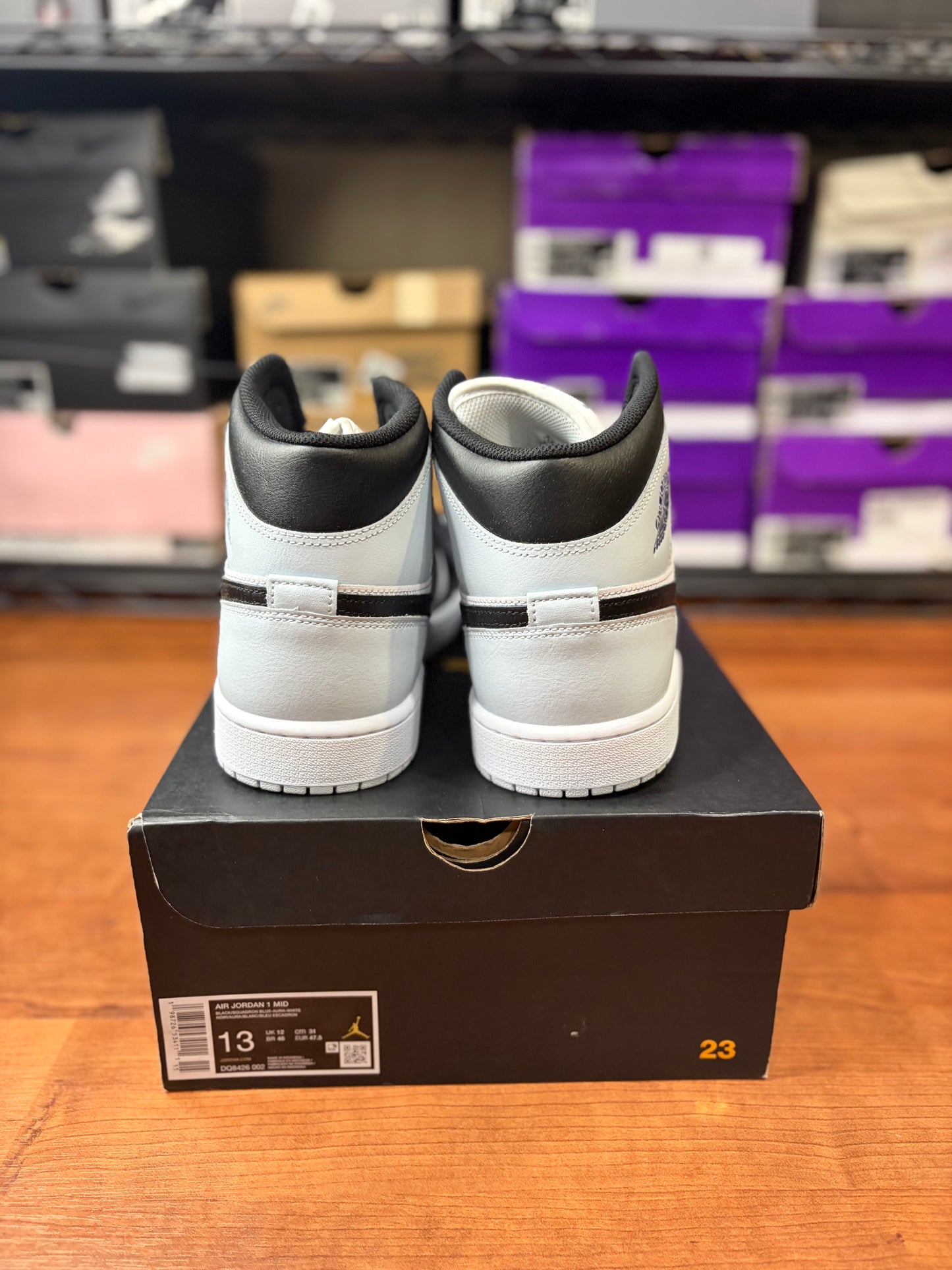 Jordan 1 Mid Black Squadron Blue (Brand New - 13M)