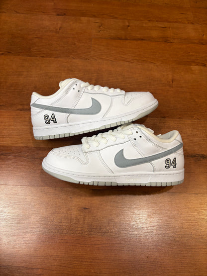 Nike Dunk Low SB Supreme White Metallic Silver (Brand New - 8.5M)