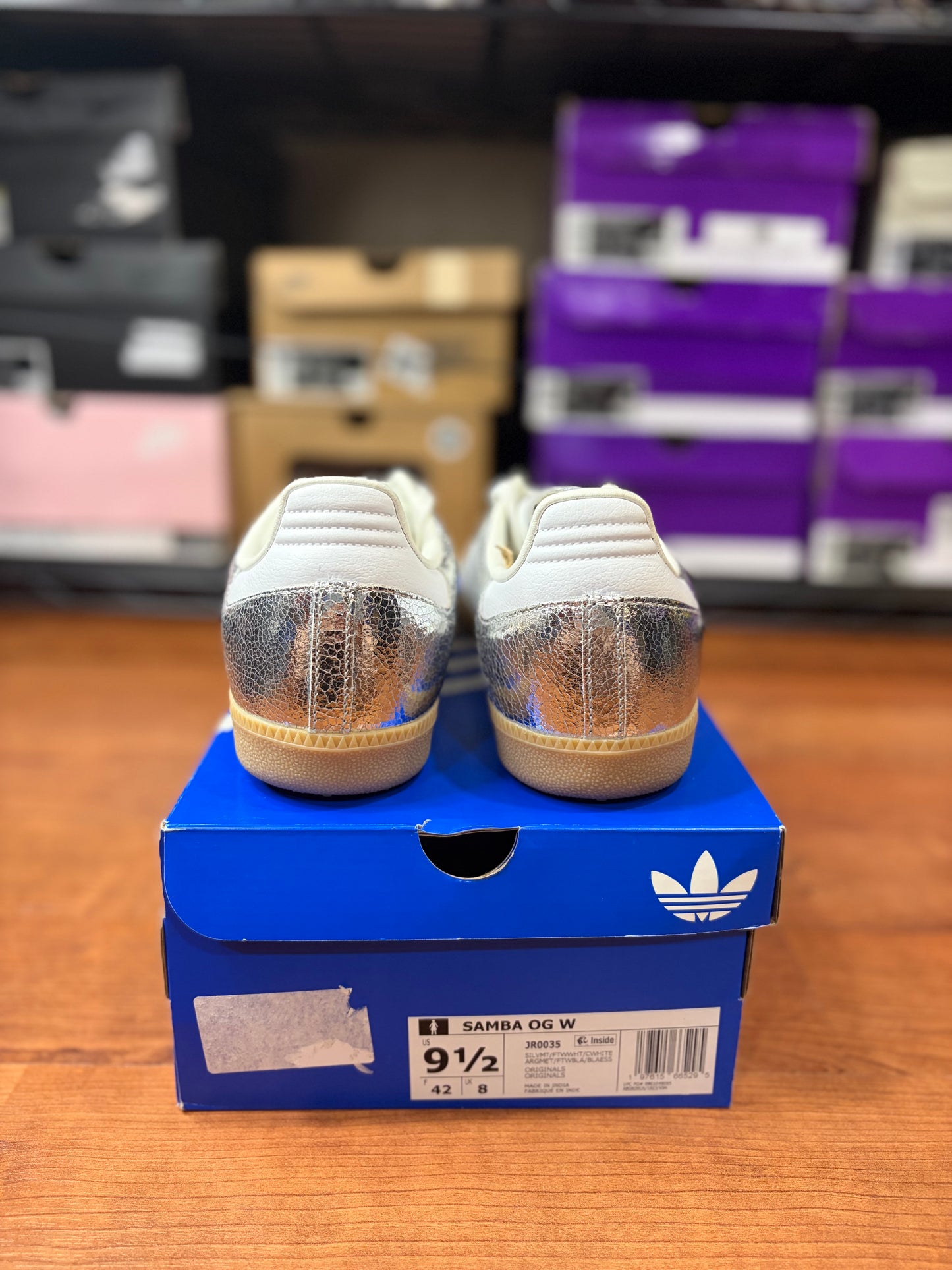 Adidas Samba Cracked Metallic Silver (Brand New -  9.5W / 8M)