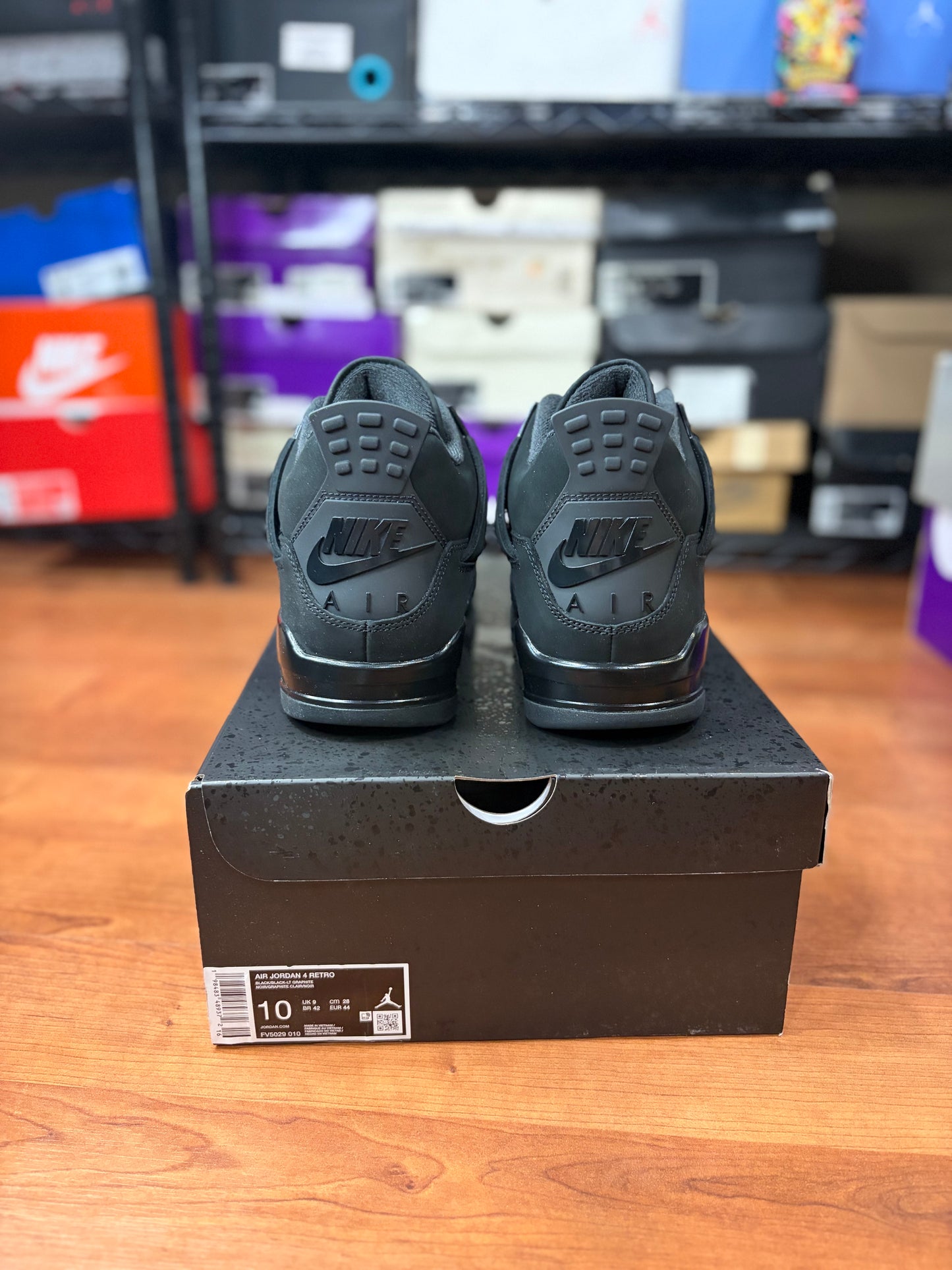 Jordan Retro 4 Black Cat (Brand New - 10M)