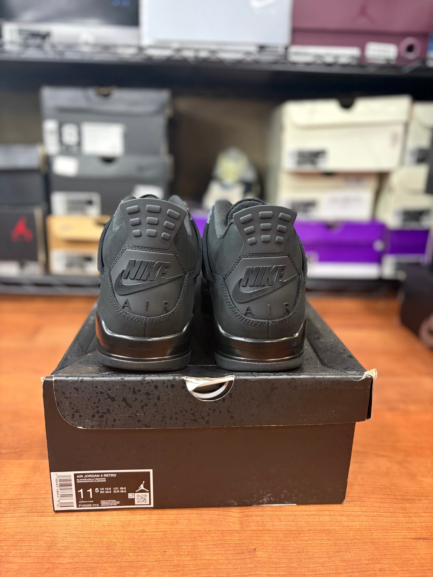 Jordan Retro 4 Black Cat (Brand New- 11.5M)