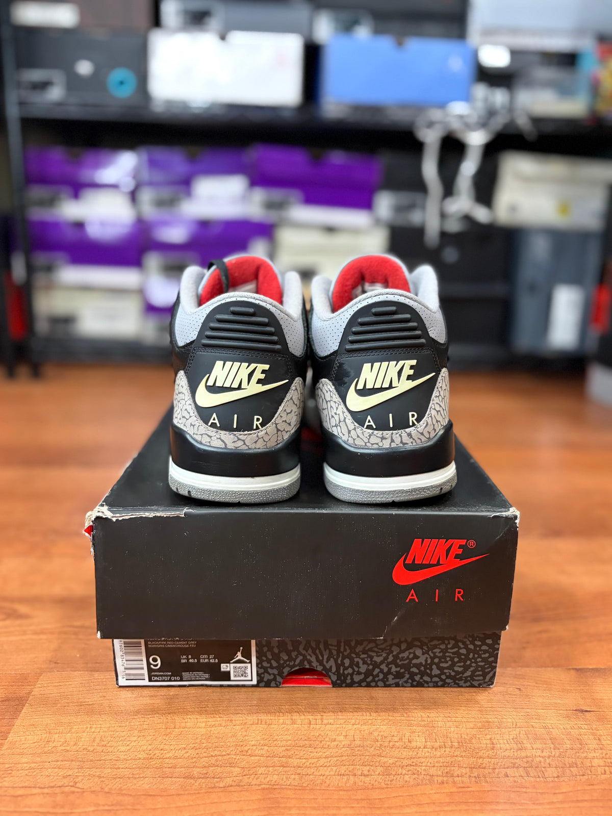 AJ3 Retro Black Cement (Size 9 Mens)
