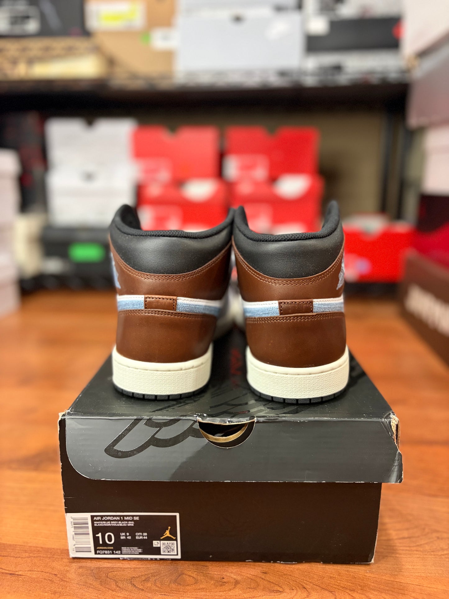 Jordan 1 Mid Brown Blue Grey (Brand New - 10M)