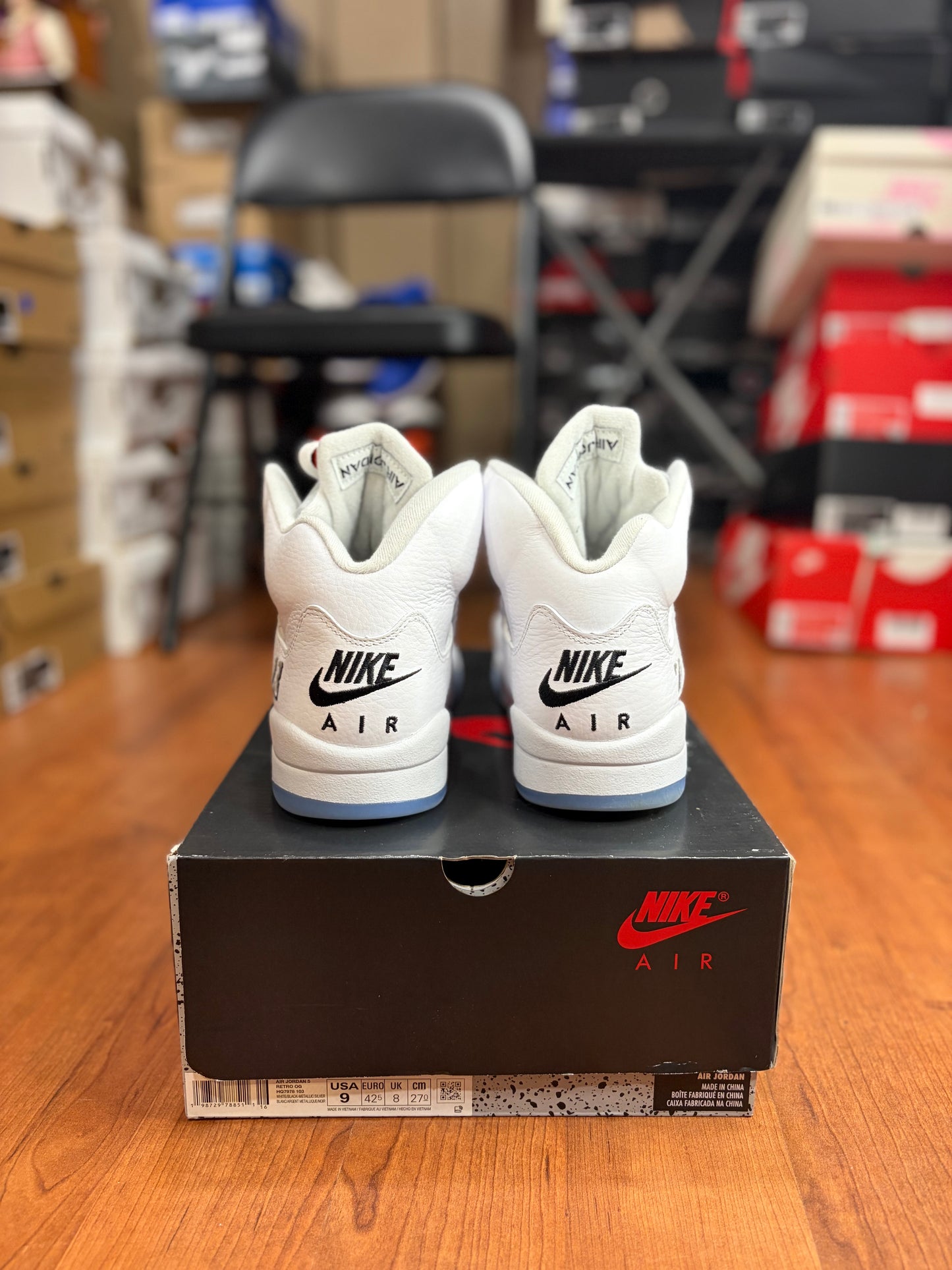Jordan Retro 5 White Metallic (Size 9 Mens)