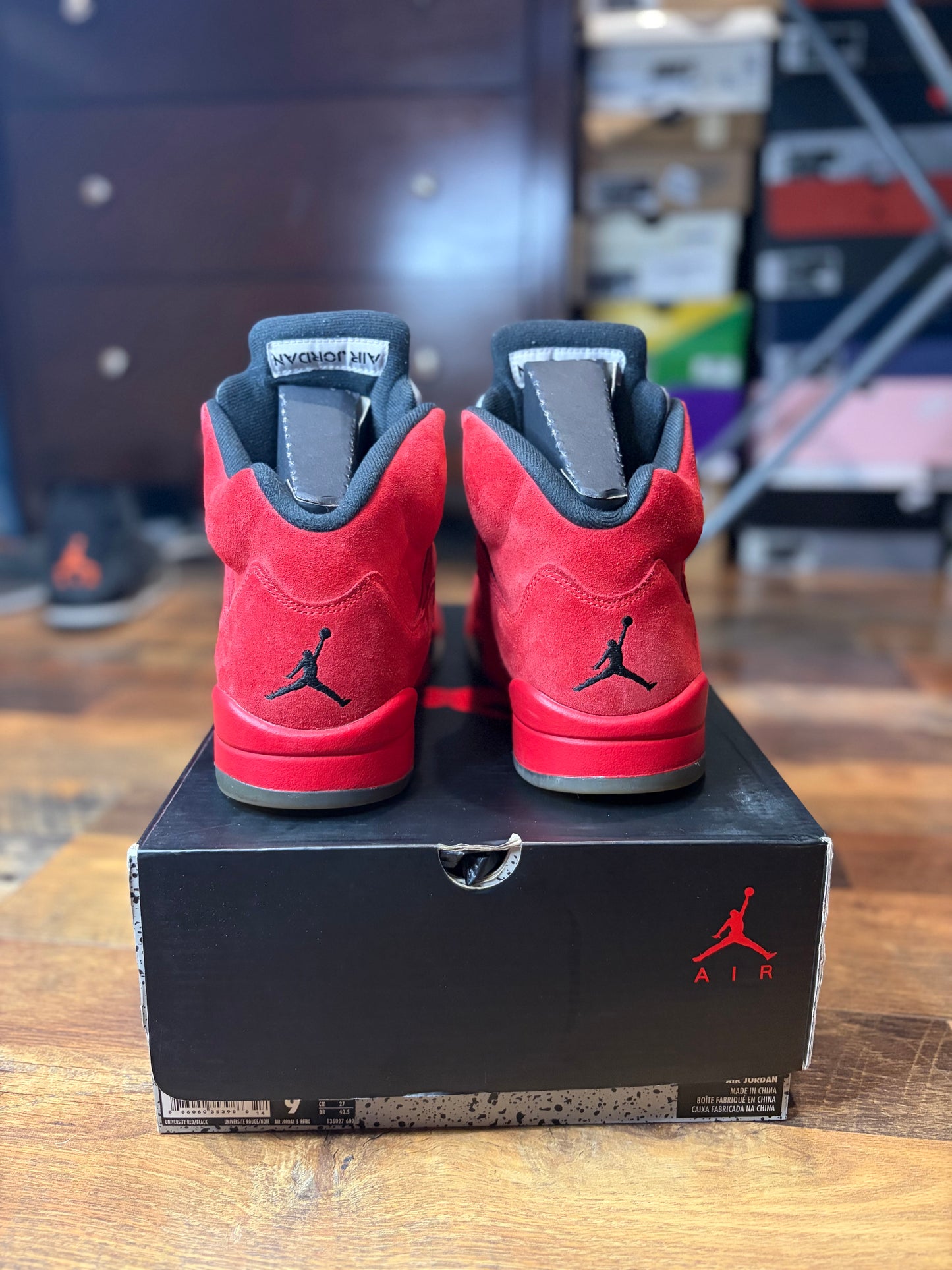Jordan Retro 5 Red Suede (Size 9 Mens)