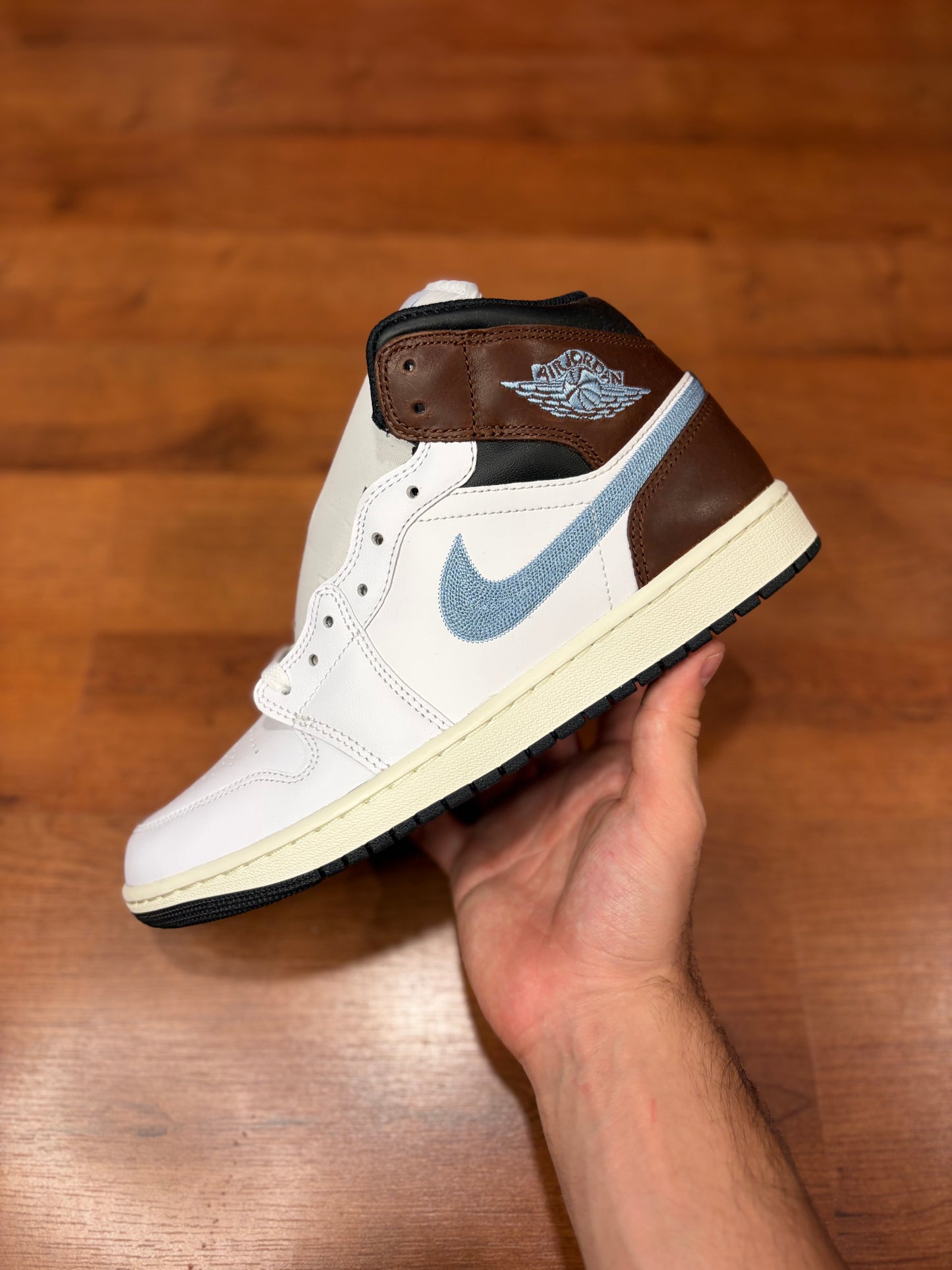 Jordan 1 Mid Brown Blue Grey (Brand New - 10M)