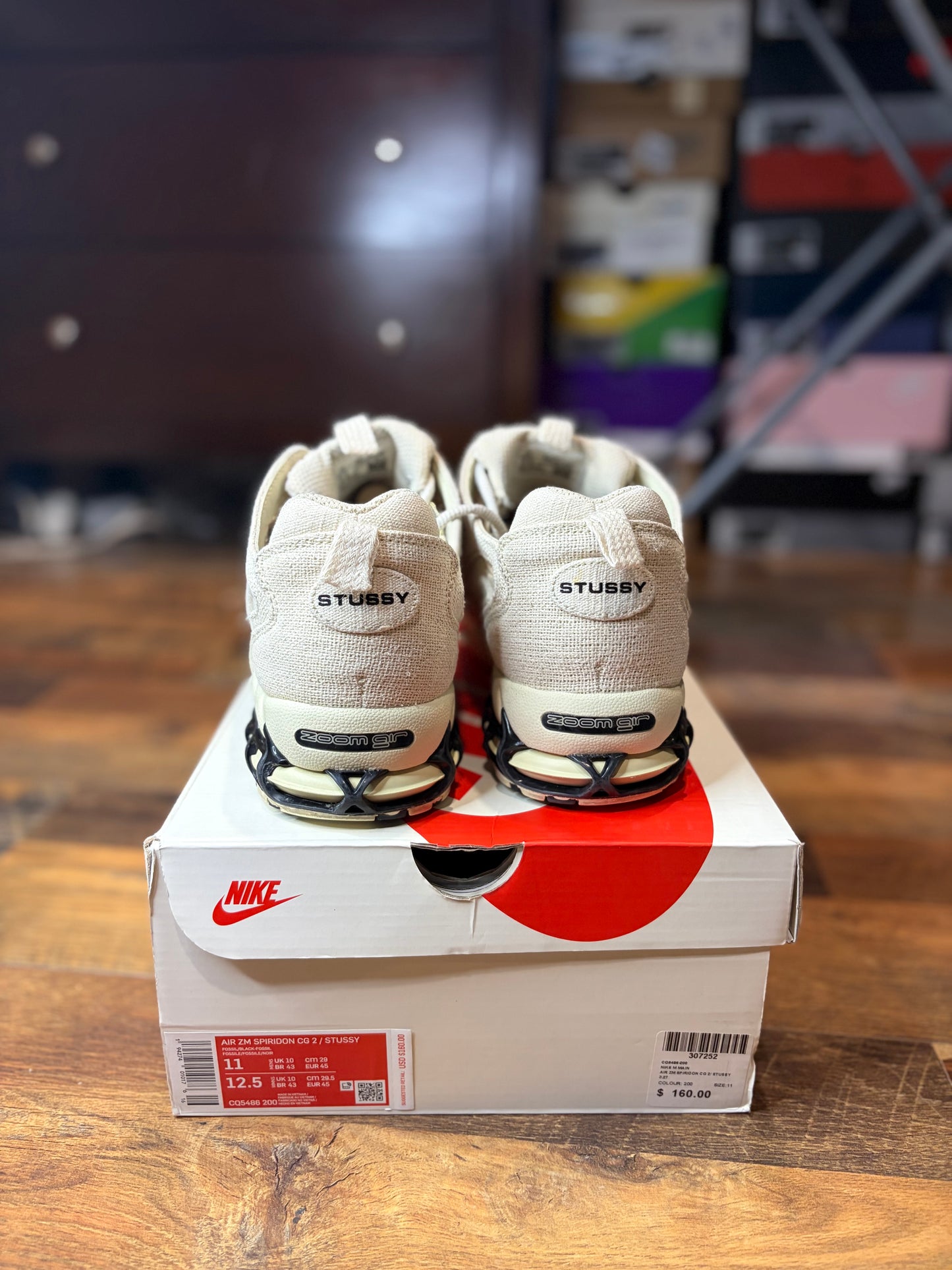 Nike Air Zoom Spiridon Stussy Fossil (Size 11 Mens)
