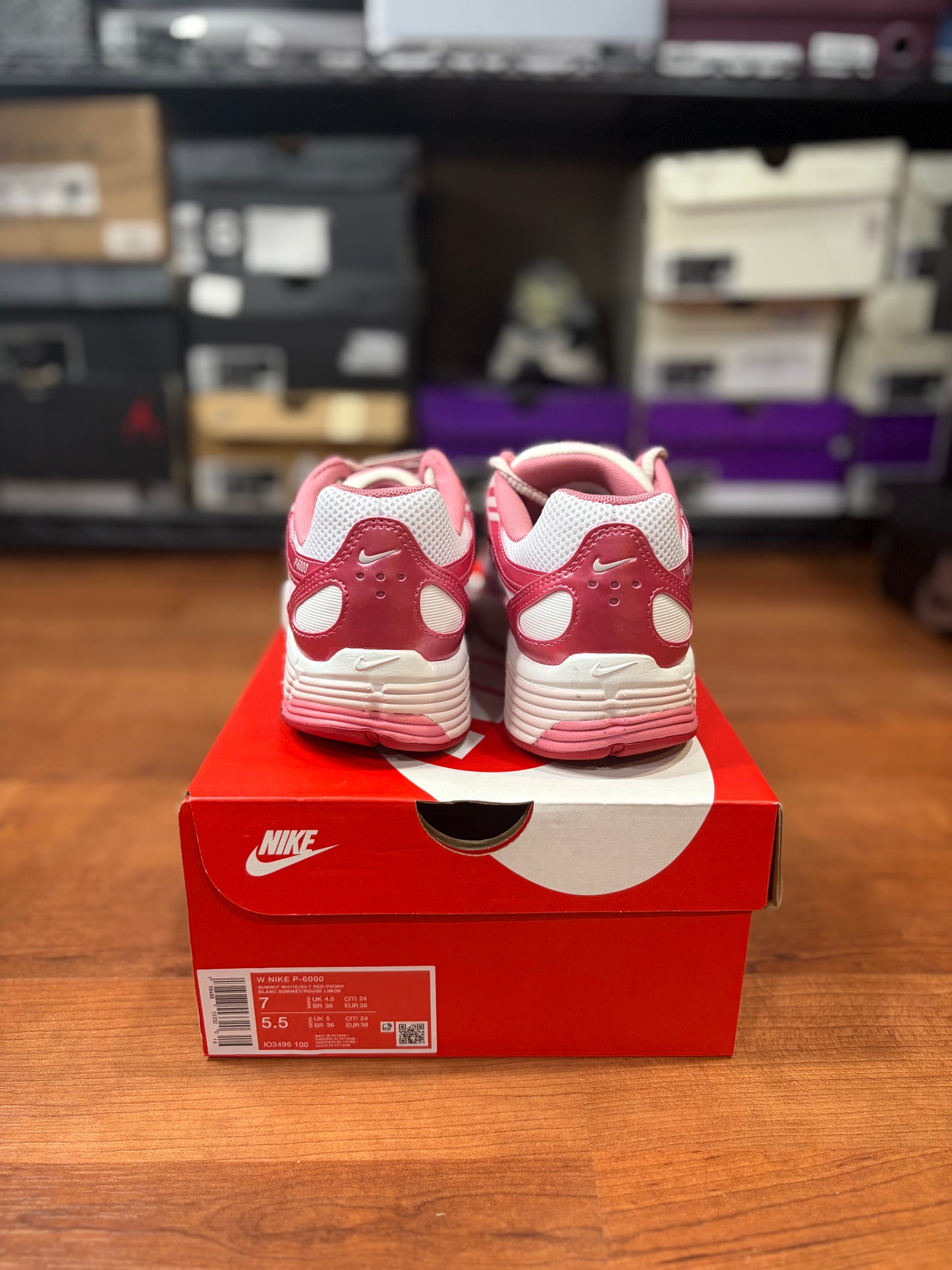 Nike P-6000 White Silt Red Peony (Brand New - 7W/5.5Y)