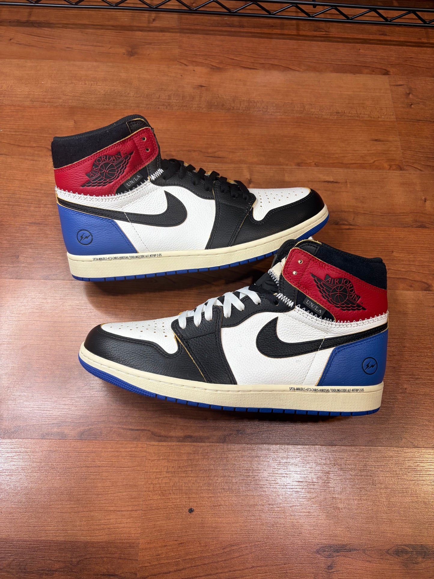 Jordan Retro 1 Fragment x Union Varsity Red Royal (Size 11.5 Mens)